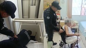 Luego de sacarla del elevador, la colocaron nuevamente en su silla de ruedas y la llevaron hasta su habitación.