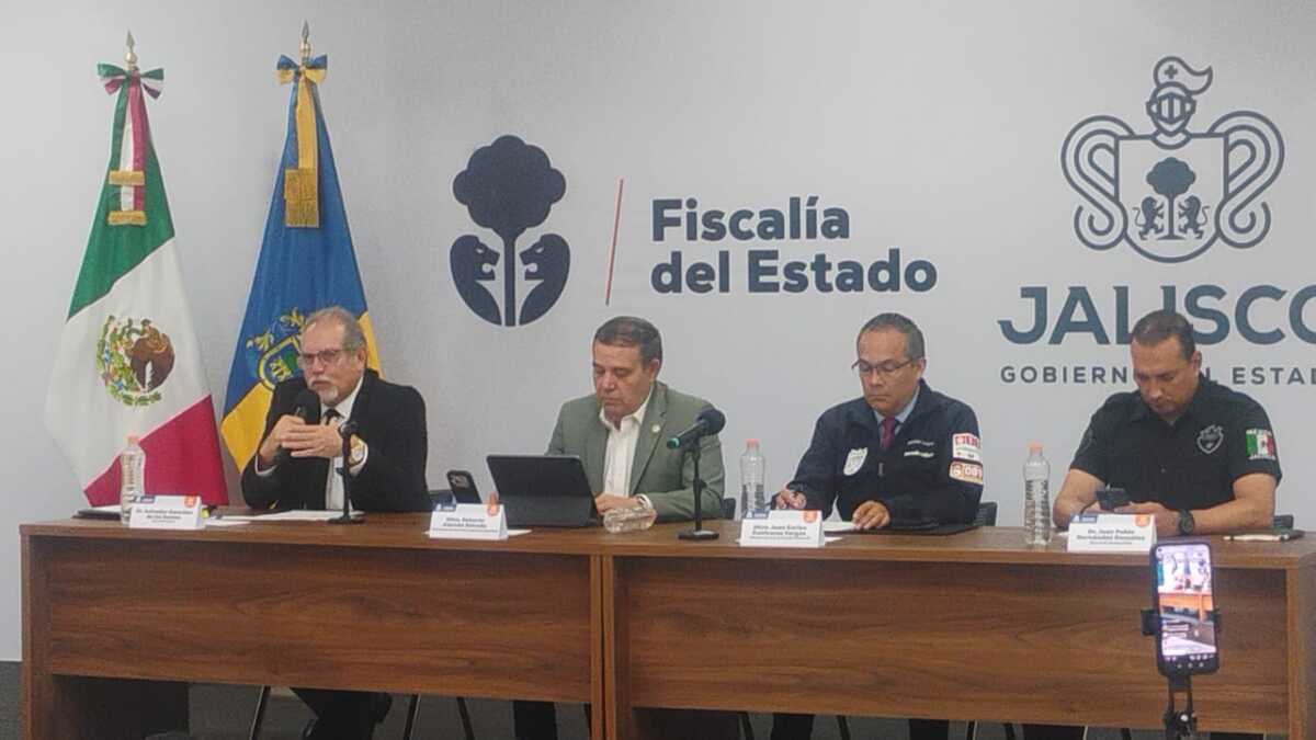 Autoridades en materia de Seguridad en Jalisco llevando a cabo rueda de prensa