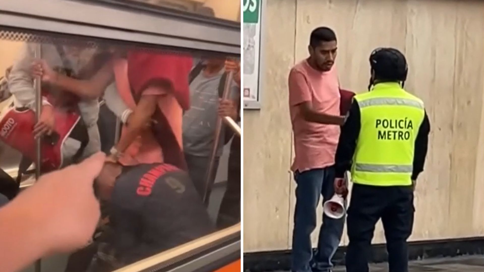 Captan agresión contra pasajero dentro de un vagón del Metro