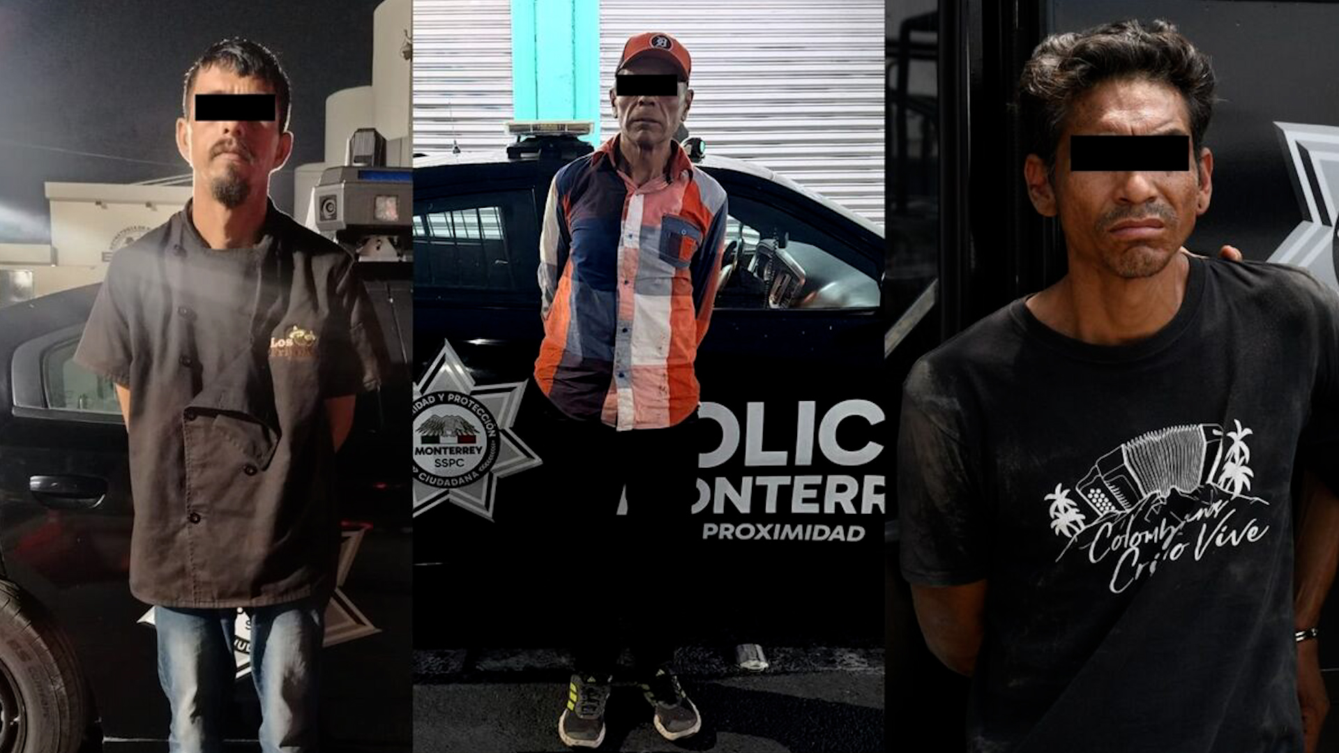 Capturan a 3 delincuentes que asaltaban comercios en el centro de Monterrey