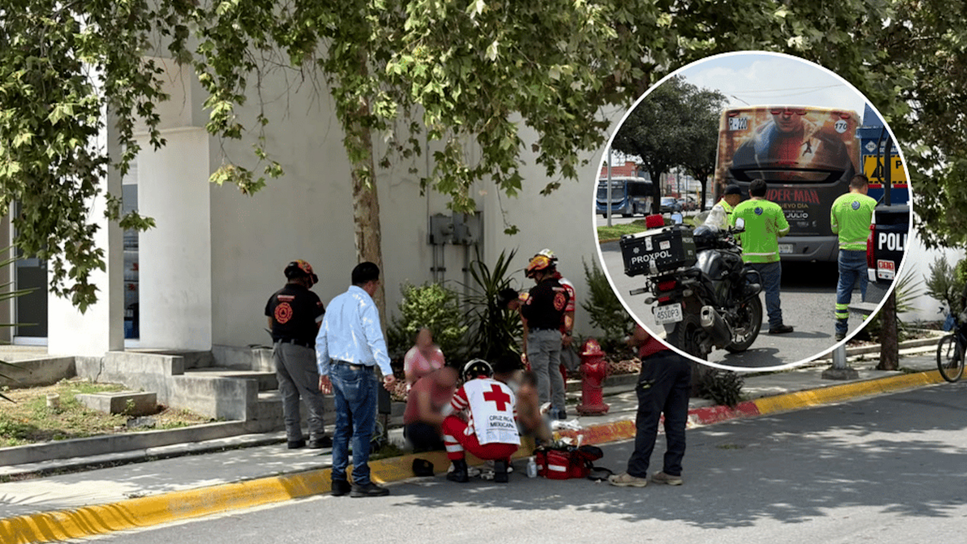 Choque de autobús en Escobedo deja 6 pasajeros heridos por vidrios rotos