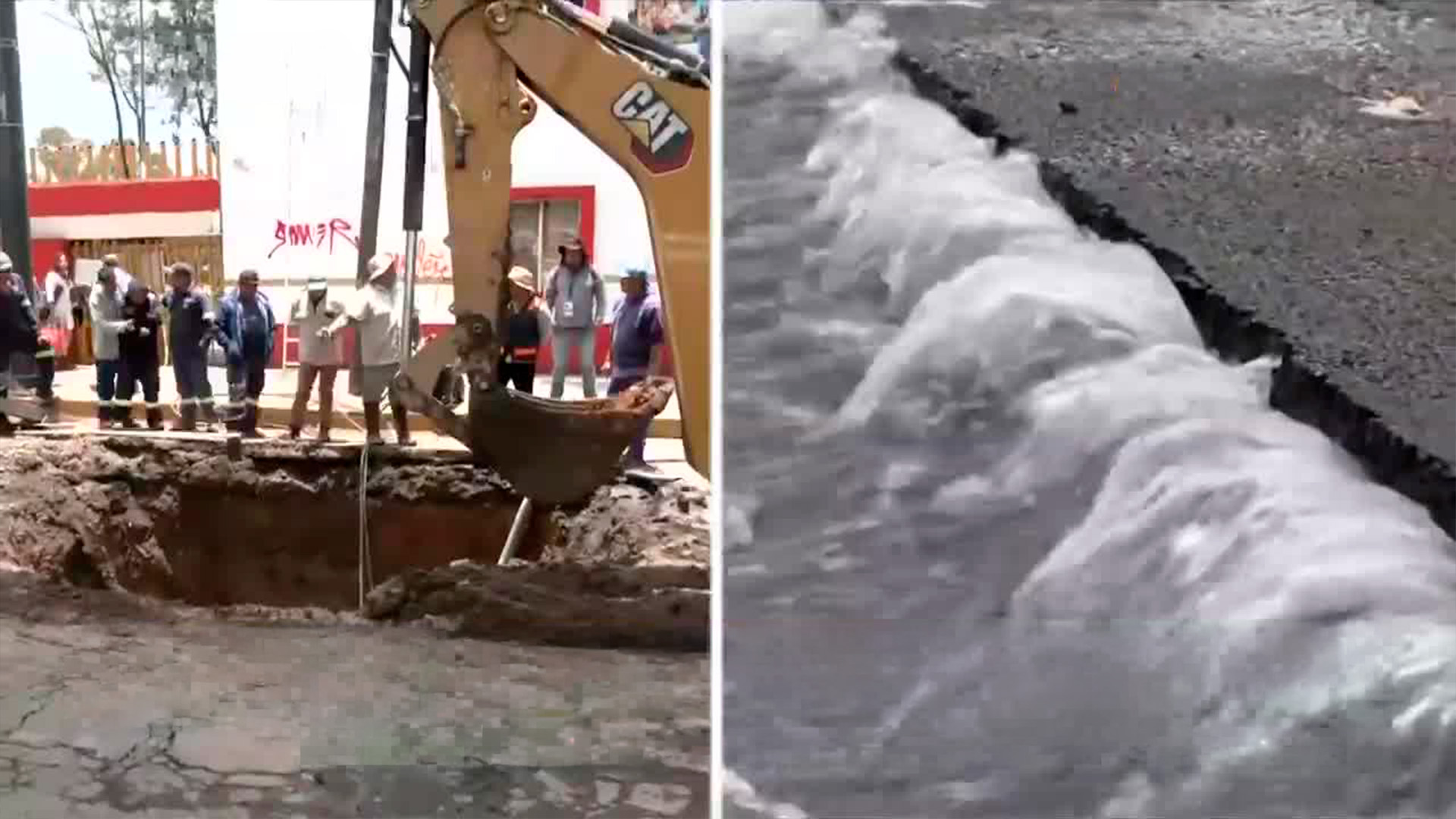 Megafuga de agua potable provoca cierre de circulación en avenida Tláhuac