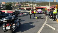 Tras el choque, el elemento quedó tendido sobre el pavimento en avenida Constitución.