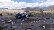 Una camioneta blanca de batea fue de las más dañadas por la carambola | Carolina Espinosa Rivera