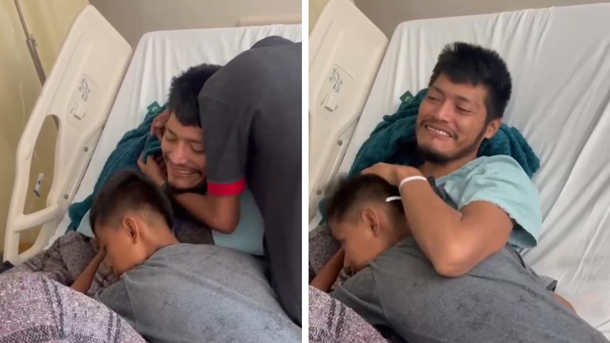 Crisanto se mostró feliz de ver a su familia tras ser rescatado de su naufragio |