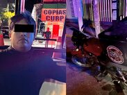 La unidad roja asegurada sobre la avenida San Rafael.