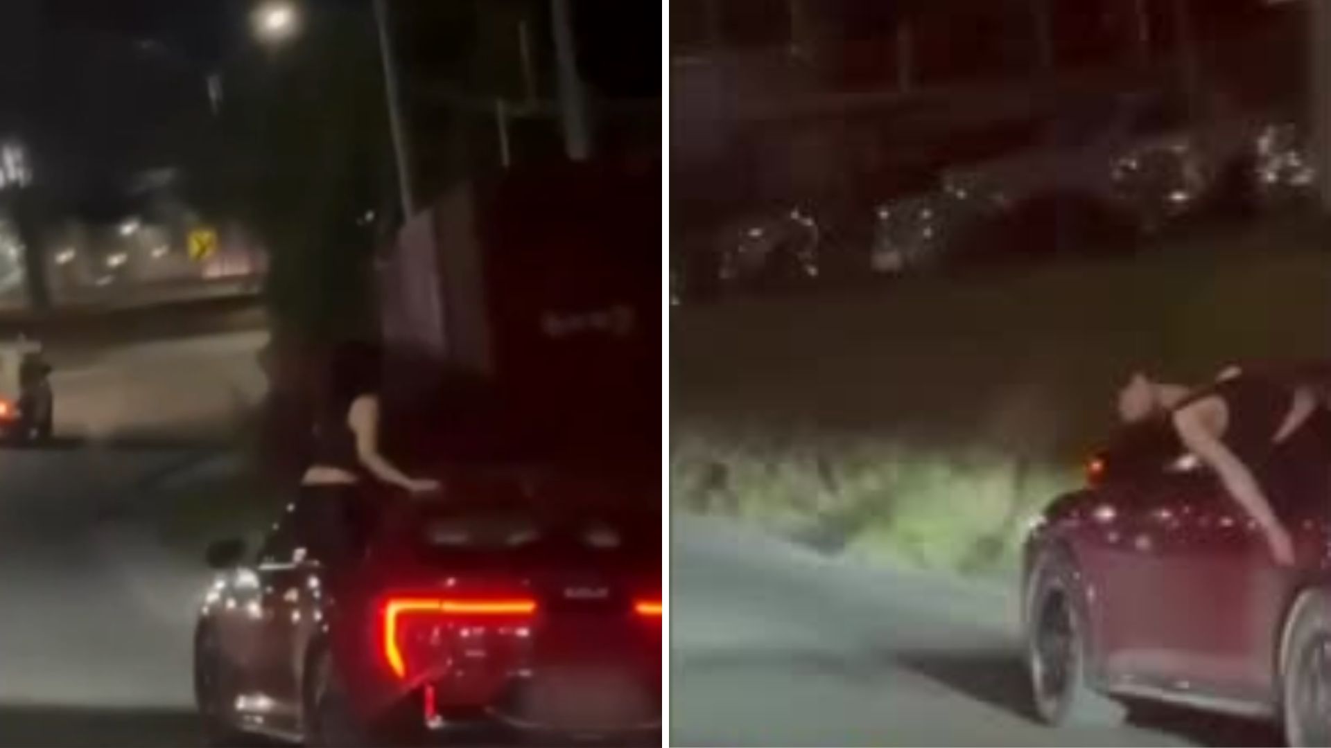 Captan a joven bailando fuera de un auto en movimiento en Monterrey