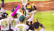 El pitcher Silvino Bracho fue el encargado de cerrar el juego para confirmar el triunfo de Pericos ante Campeche / Cortesía Pericos de Puebla