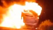 El reporte del incendio de la unidad fue reportado por atendido por elementos de seguridad | Cortesía