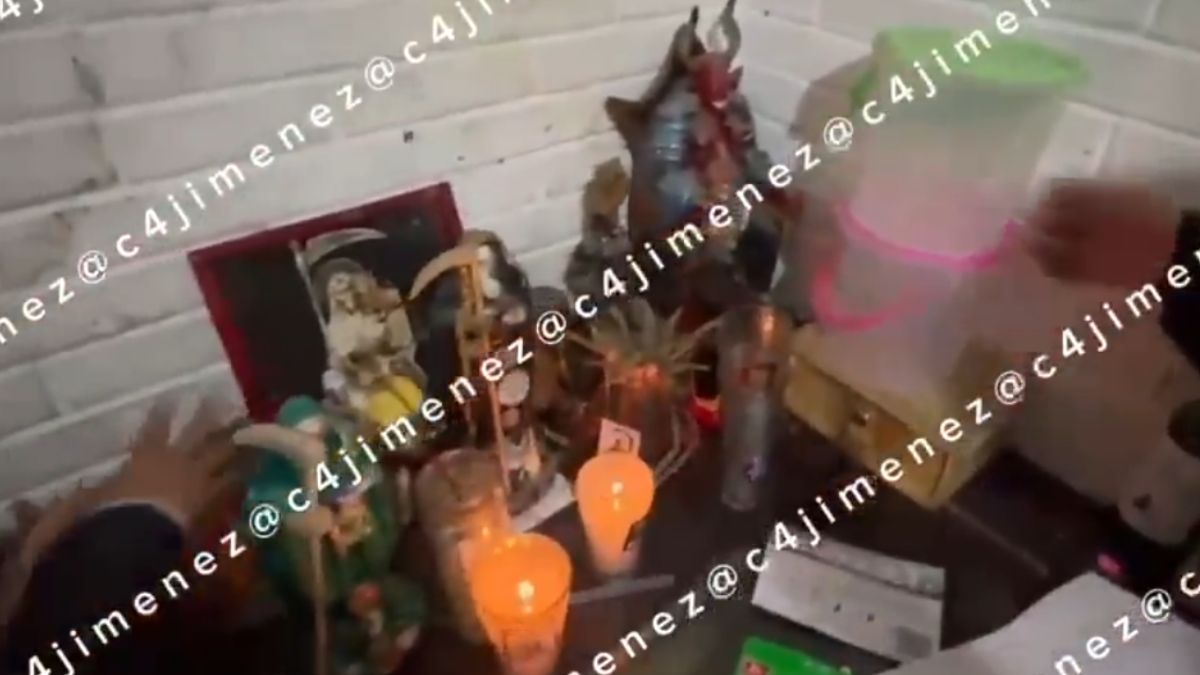 Con altares y cámaras un grupo delictivo instaló vigilancia para evitar el ingreso de policías. | C4 Jiménez