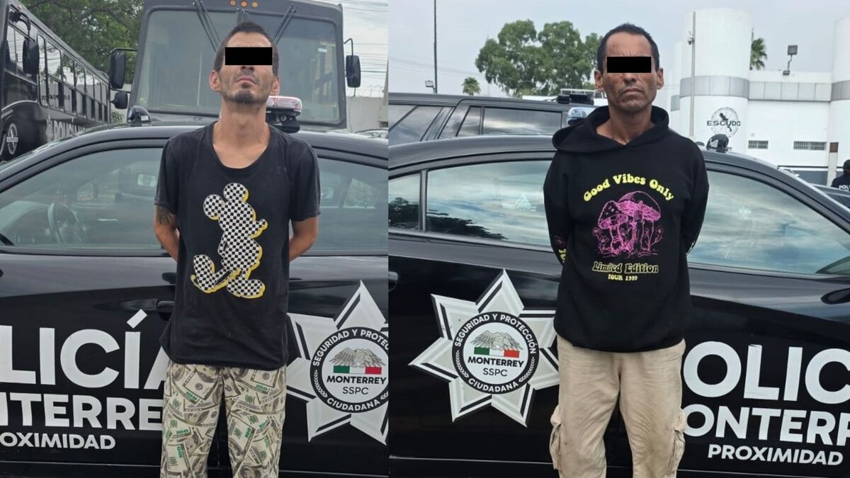 Caen dos hombres con 12 dosis de aparente cristal luego de riña en Monterrey