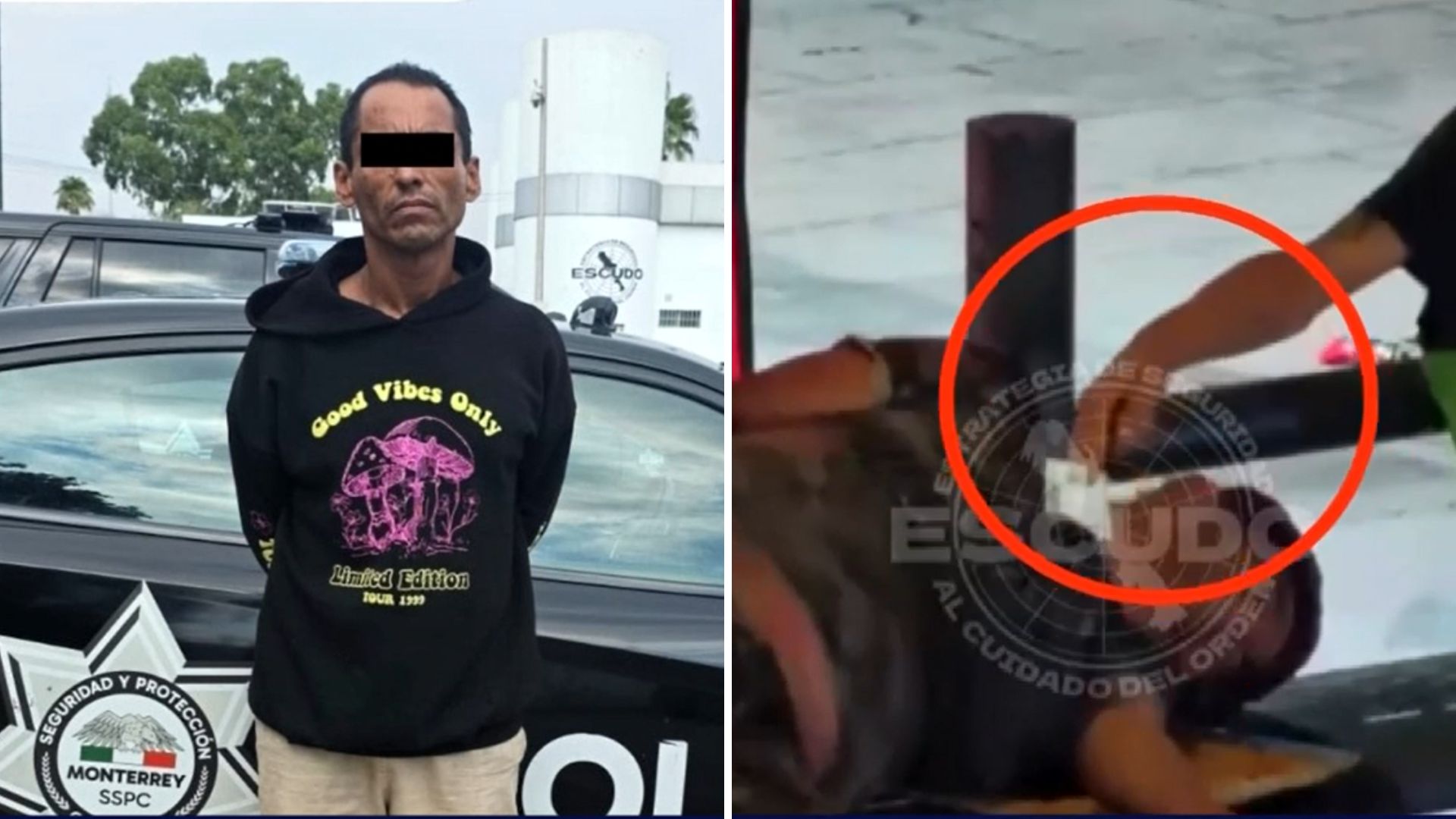 Detienen a dos hombres por riña y presunta posesión de cristal en Monterrey