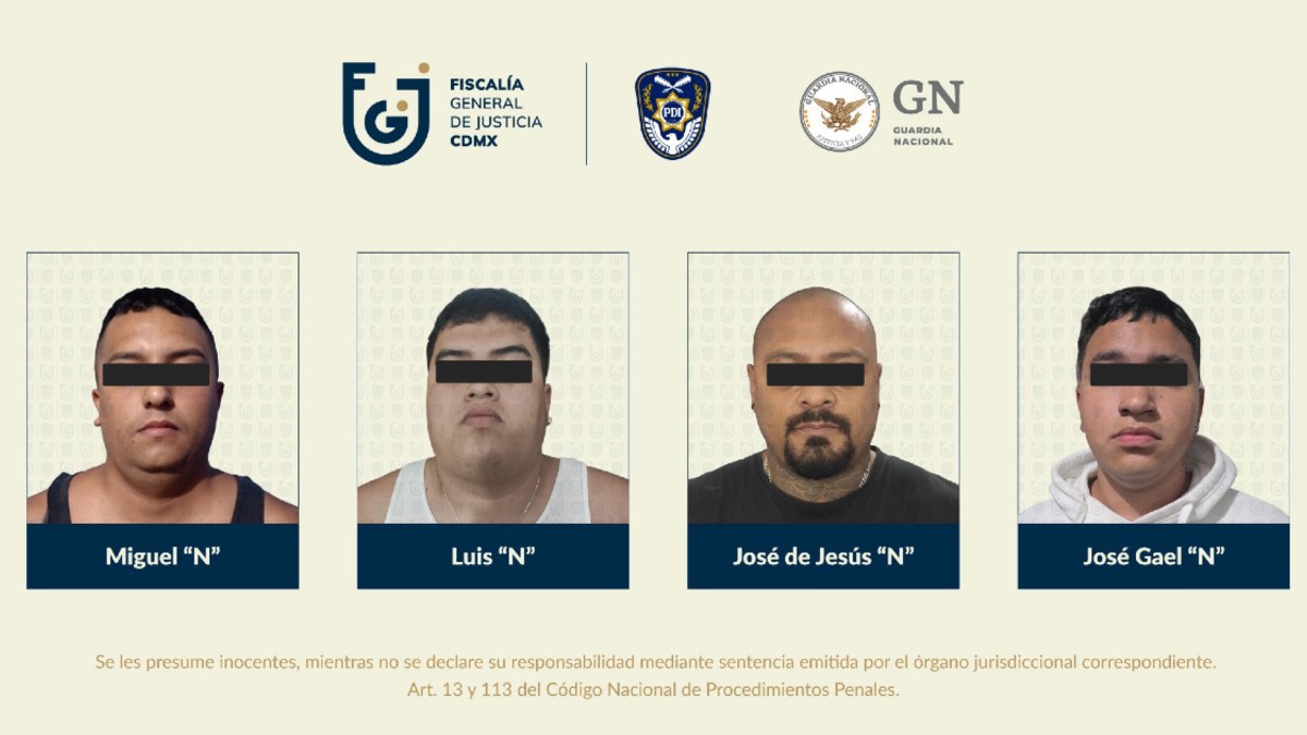 Los sujetos fueron identificados como presuntos integrantes de 'Don Pollo' | Fiscalía CdMx