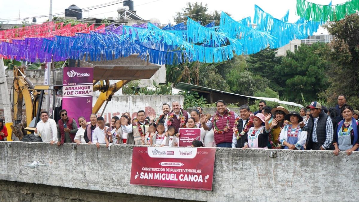 El alcalde Pepe Chedraui encabeza el inicio de los trabajos del puente vehicular en San Miguel Canoa