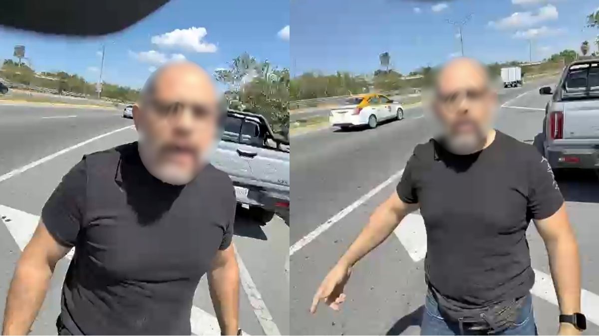 El automovilista descendió de su vehículo para confrontar y agredir al operario tras cerrarle el paso repetidamente.| Redes Sociales