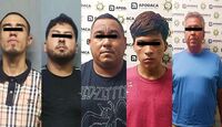 Los cinco hombres fueron detenidos en operativos dentro del municipio de Apodaca.