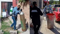 El tanque contiene gas cloro, una sustancia altamente tóxica y peligrosa, utilizada para la potabilización del agua.