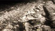 La tormenta dejó una considerable capa de hielo en las calles de Tlaquepaque.
