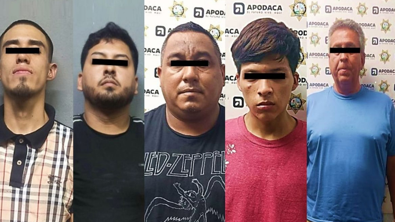 Caen cinco hombres buscados por homicidio, abuso sexual y robo en Apodaca