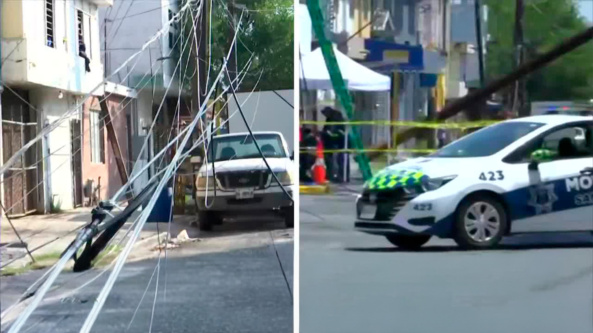 Dos tráileres derriban cinco postes en avenida López Mateos y causan masivo apagón en San Nicolás