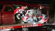 Choque entre camioneta y camión de servicios públicos deja un lesionado en Monterrey