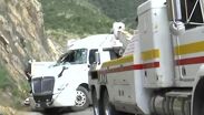El accidente ocurrió a la altura del kilómetro 232, donde la pesada unidad circulaba con dirección de sur a norte.