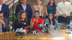En conferencia de prensa, Paula Fajardo condenó los actos cometidos por su expareja y aseguró que no le concedería el perdón.| Guillermo Hinojosa
