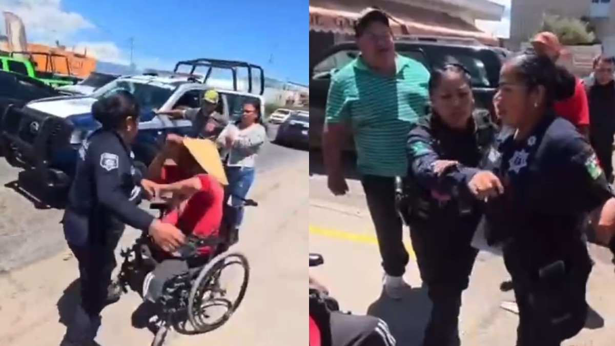Exhiben a mujer policía golpeando a hombre en silla de ruedas en Chapultepec.