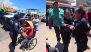 Exhiben a mujer policía golpeando a hombre en silla de ruedas en Chapultepec.