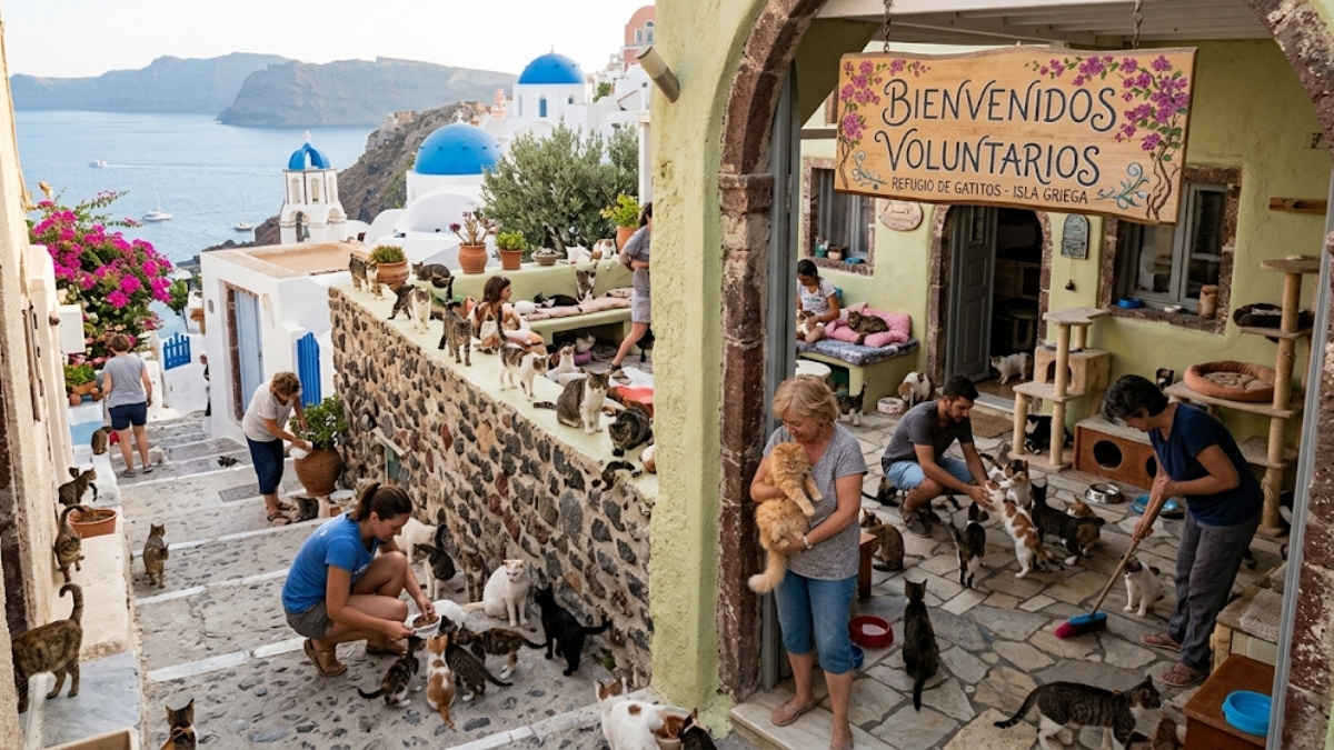 Puedes conocer Grecia al ir de voluntario a cuidar michis