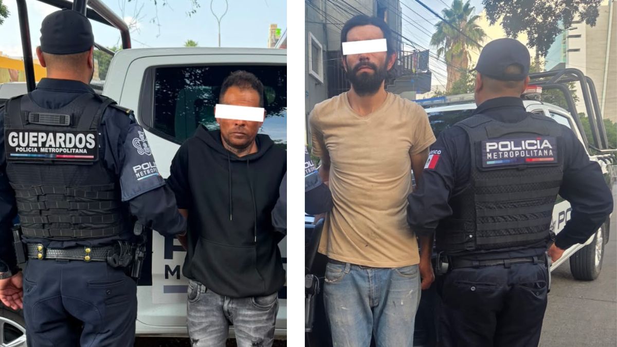 Detienen a hombres con arma de fuego y sustancias ilícitas en Guadalajara y Tlaquepaque.