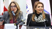 Susana Méndez presidenta de la CEDH y Laura Perla Córdova, magistrada presidenta del Poder Judicial.