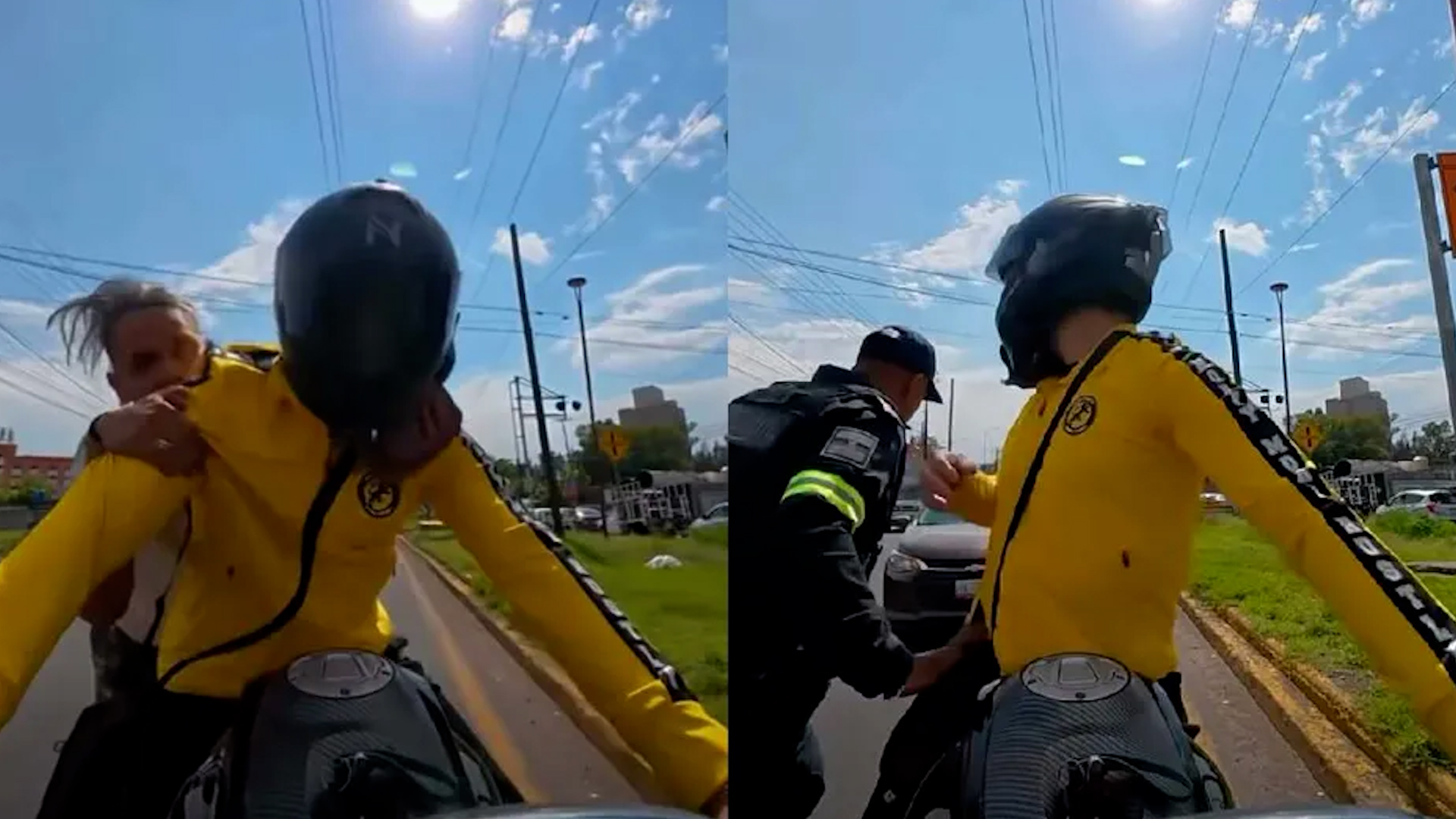 Delincuente se sube a moto y dice ser asaltado para escapar de la policía