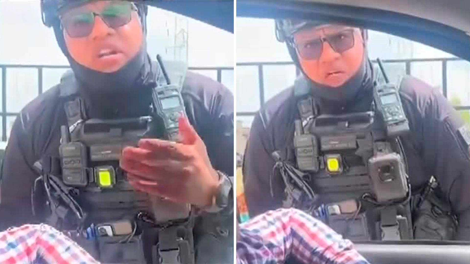 Policía detiene a conductor por cruzar con el semáforo en verde