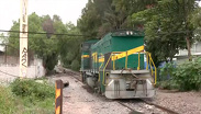 Locomotora derriba 7 postes de luz y uno cae sobre un auto; conductor sobrevivió
