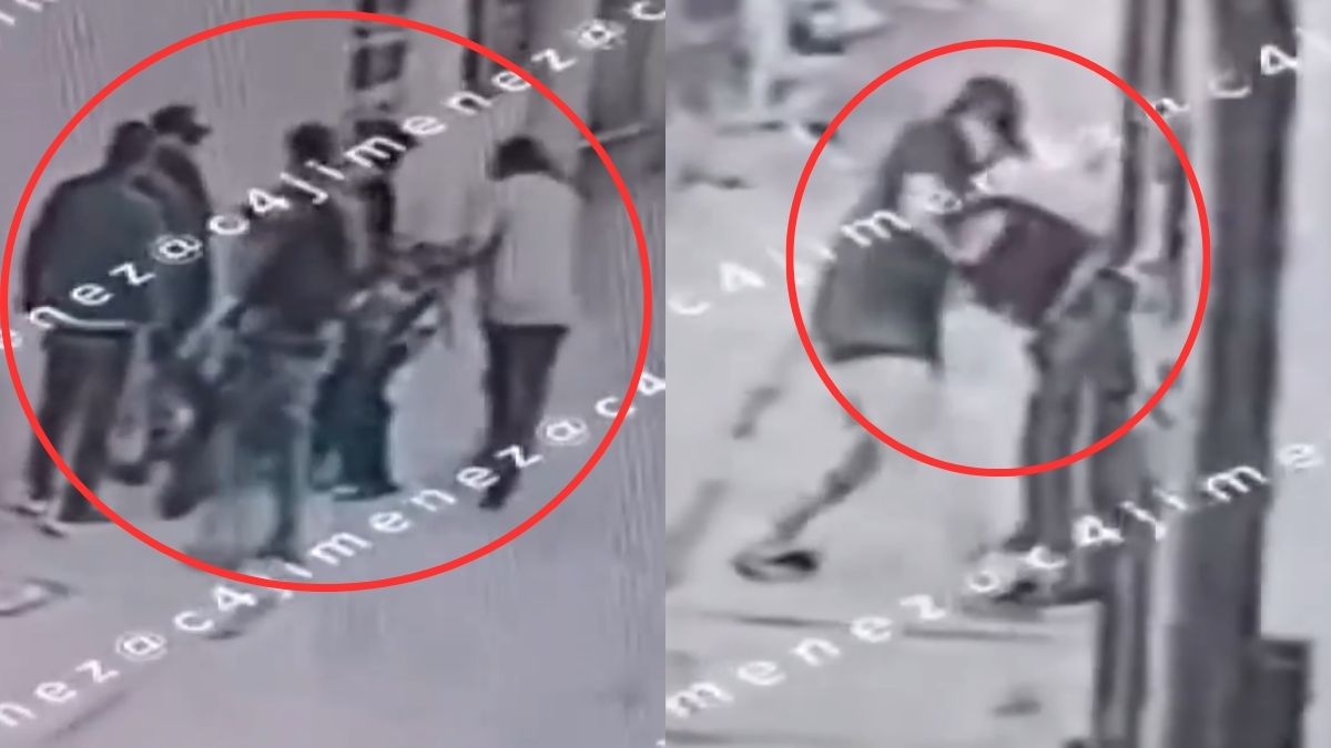 Un hombre fue captado agrediendo a una mujer en la GAM; hombres la defendieron y lo terminaron golpeando.