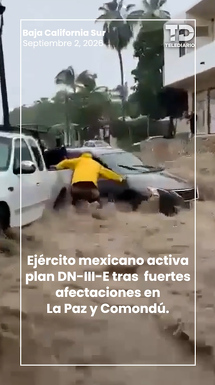 Fuertes afectaciones en Baja California Sur por lluvia torrencial