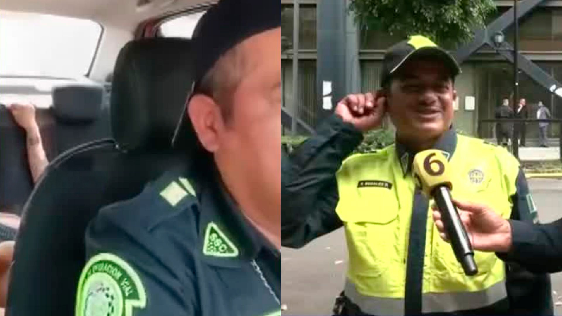 Oficial de tránsito Fernando Rosales auxilia a mujer en labor de parto