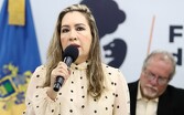 Blanca Trujillo en rueda de prensa de Seguridad en Jalisco el 3 de septiembre.