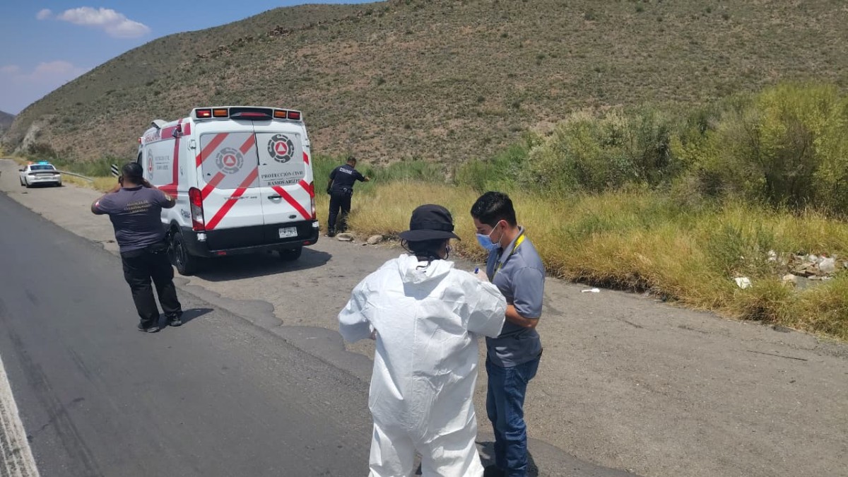El cuerpo de la persona se encontraba entre los arbustos, por lo que no era muy visible.|