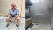 Hombre de 64 años queda atrapado en incendio y policía lo rescata en Guadalupe
