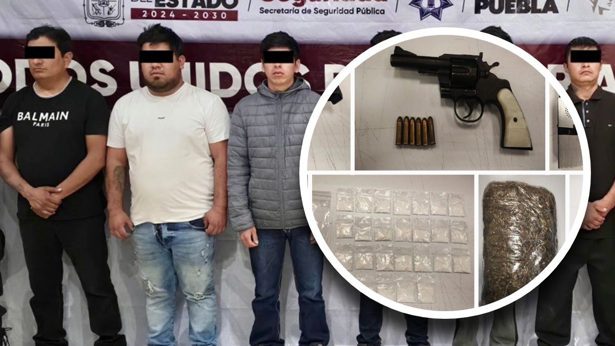 Los sujetos fueron detenidos en San Pablo Xochimehuacan, donde les fueron decomisadas armas y vehículos / Cortesía