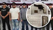 Los sujetos fueron detenidos en San Pablo Xochimehuacan, donde les fueron decomisadas armas y vehículos / Cortesía