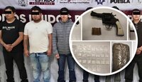 Los sujetos fueron detenidos en San Pablo Xochimehuacan, donde les fueron decomisadas armas y vehículos / Cortesía