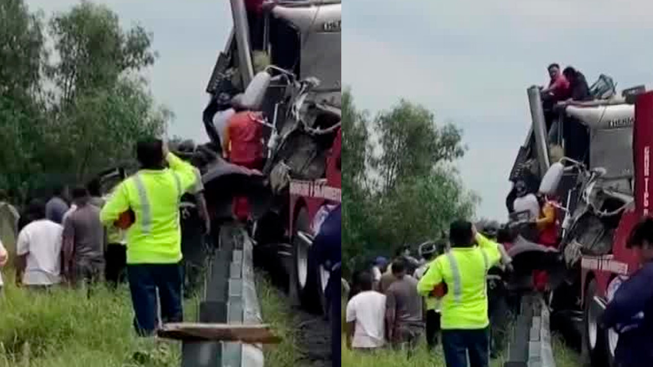 Tráiler choca en Arco Norte y decenas aprovechan para saquear mercancía