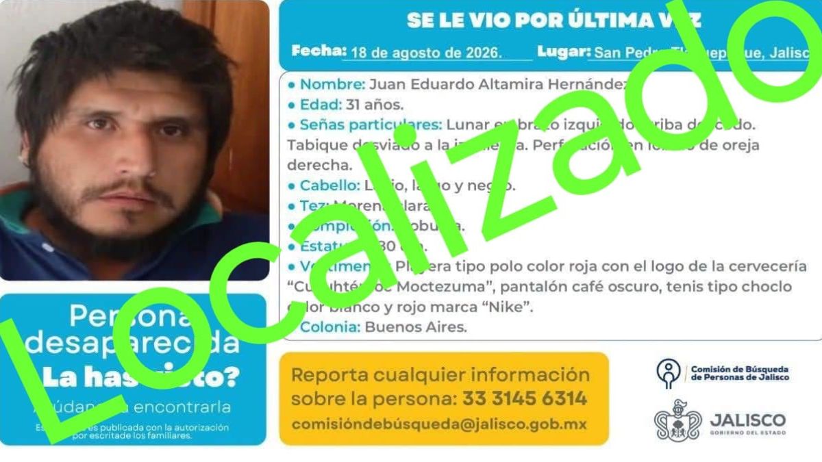 Juan Eduardo Altamira Hernández es localizado tras activarse protocolos de búsqueda en Puerto Vallarta