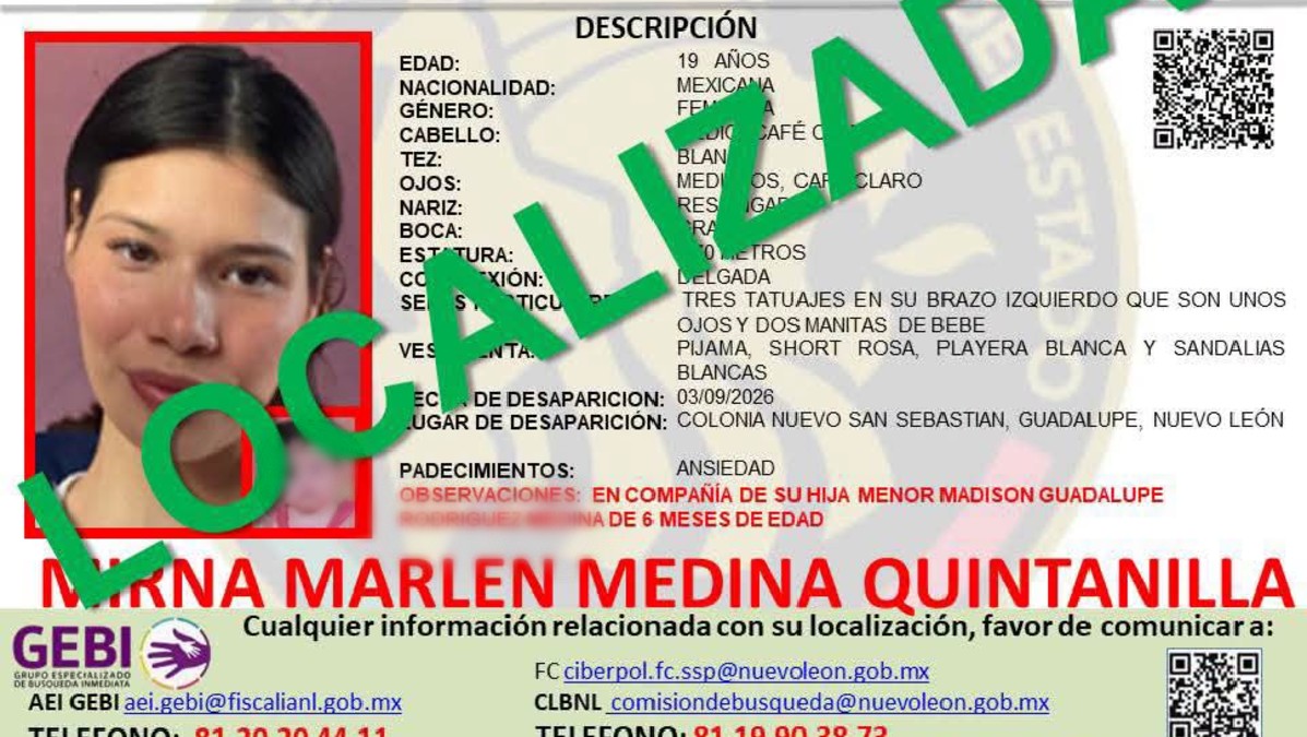 La mujer y su hija fueron localizadas en buen estado de salud.