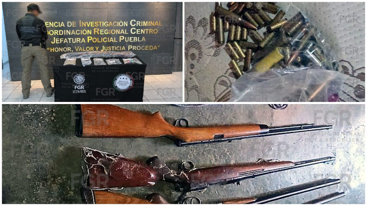 Las personas detenidas y todos los indicios quedaron a disposición de la Fiscalía Federal en Puebla / Cortesía