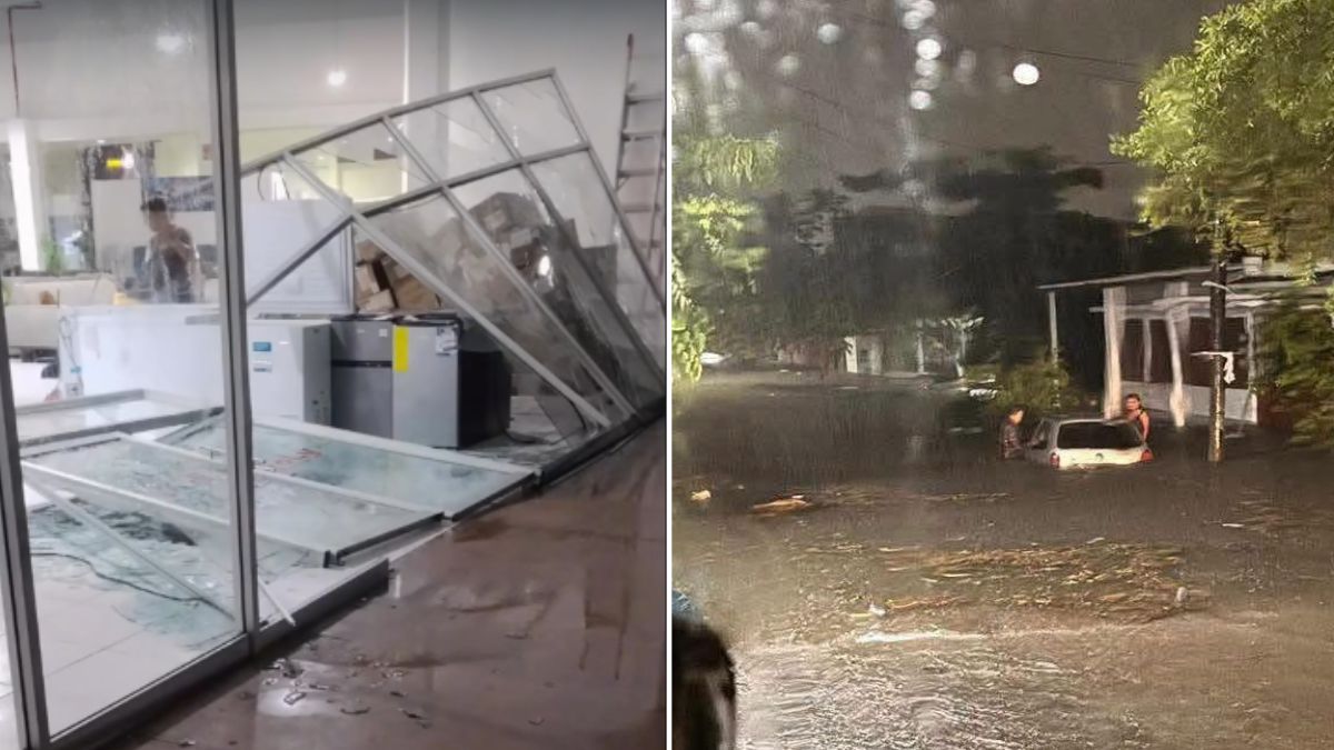 Automóviles varados y vialidades anegadas en Coatzacoalcos, Veracruz, producto de las torrenciales lluvias y ráfagas de viento
