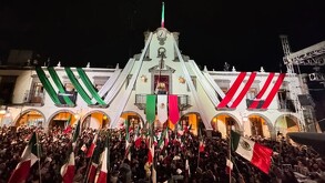 Palacio de Gobierno de Tlaquepaque durante la edición 155 de su tradicional grito de Independencia